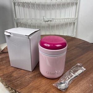 Vanli’s Pink Insulated Food Jar with unicorn print.